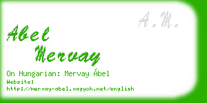 abel mervay business card
